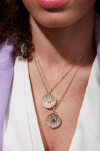 Load image into Gallery viewer, Revel Large Dimensional Pendant - Tsavorite, Amethyst, Rhodolite Garnet & Pink Sapphire