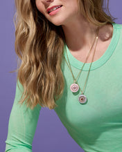 Load image into Gallery viewer, Evolve Stone Inlay Disk Pendant Necklace - Pink