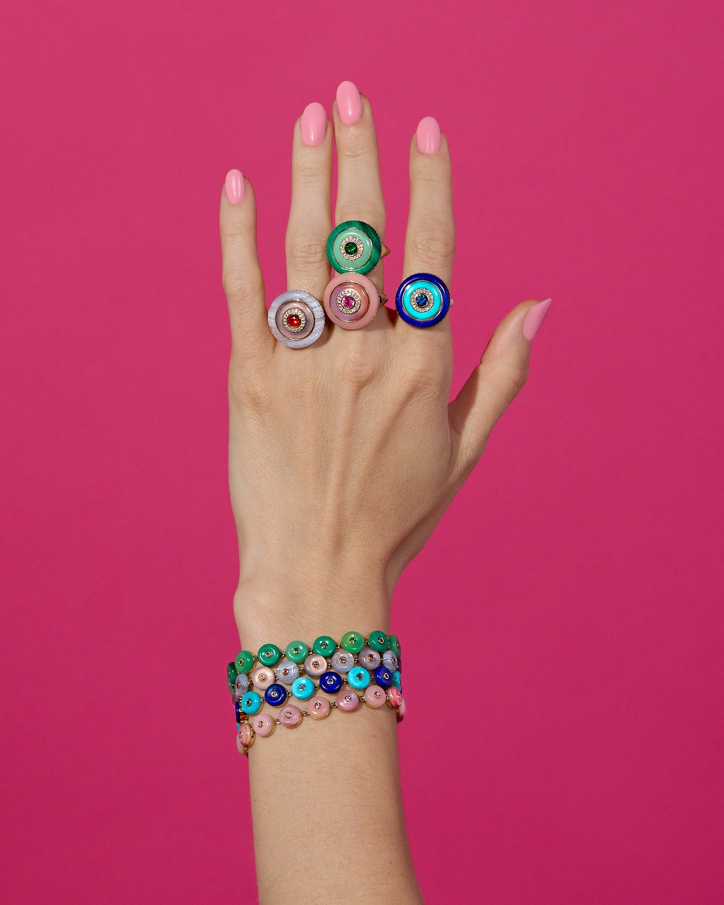 Evolve Stone Inlay Bracelet - Pink