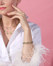 Load image into Gallery viewer, Found Cabochon Station Necklace - Rainbow Moonstone & Diamond