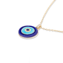 Load image into Gallery viewer, Evolve Stone Inlay Disk Pendant Necklace - Blue