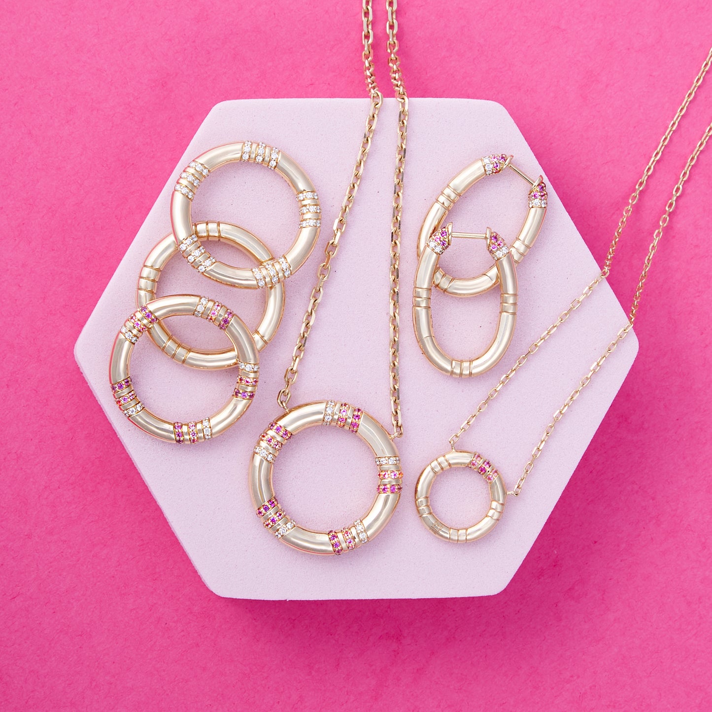 Crew Stacking Ring - Pink Sapphire & Diamond