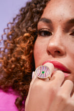 Load image into Gallery viewer, Revel Large Dimensional Ring - Tsavorite, Amethyst, Rhodolite Garnet & Pink Sapphire