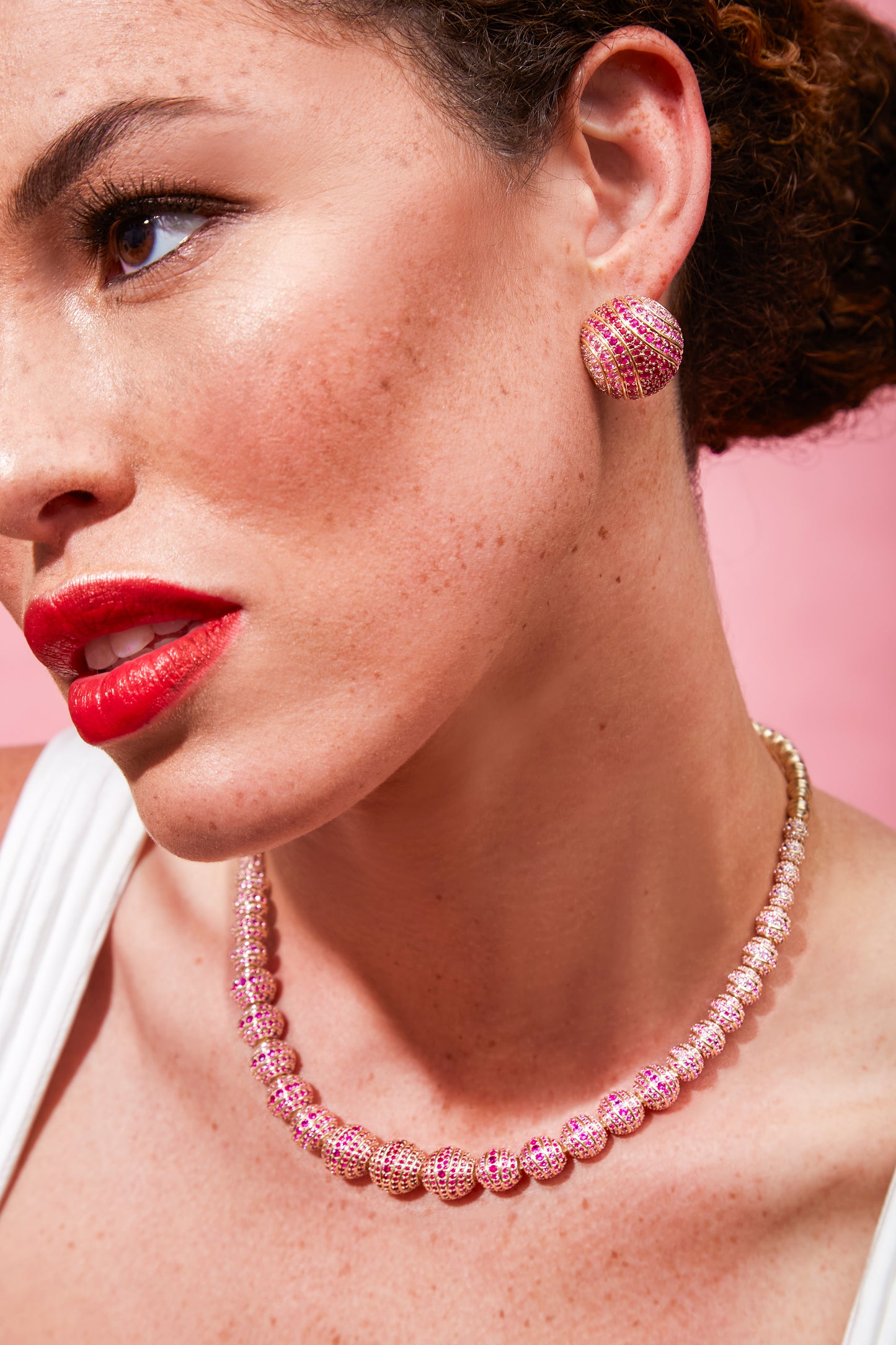 Revel Large Bead Necklace - Diamond
