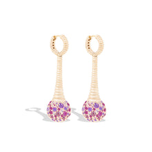 Load image into Gallery viewer, Revel Bobble Chandelier Earring - Rhodolite Garnet, Pink Sapphire, Amethyst