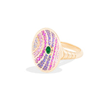 Load image into Gallery viewer, Revel Large Dimensional Ring - Tsavorite, Amethyst, Rhodolite Garnet & Pink Sapphire