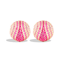 Load image into Gallery viewer, Revel Large Bead Huggie - Ruby & Pink Sapphire