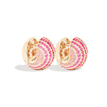 Load image into Gallery viewer, Revel Large Bead Huggie - Ruby & Pink Sapphire
