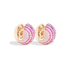 Load image into Gallery viewer, Revel Large Bead Huggie - Rhodolite Garnet, Pink Sapphire & Amethyst