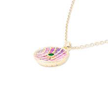 Load image into Gallery viewer, Revel Large Dimensional Pendant - Tsavorite, Amethyst, Rhodolite Garnet & Pink Sapphire