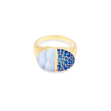 Load image into Gallery viewer, Found Cap Cocktail Ring - Blue Lace Agate & Blue Sapphire