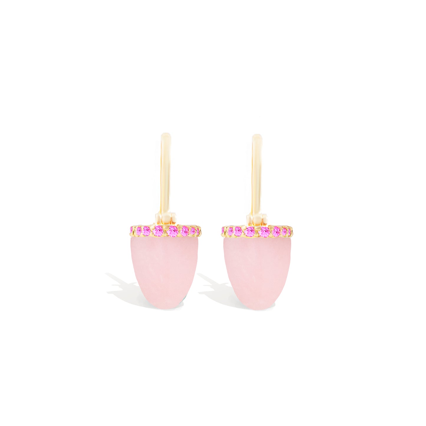Found Cap Huggie Earring - Pink Opal & Pink Sapphire