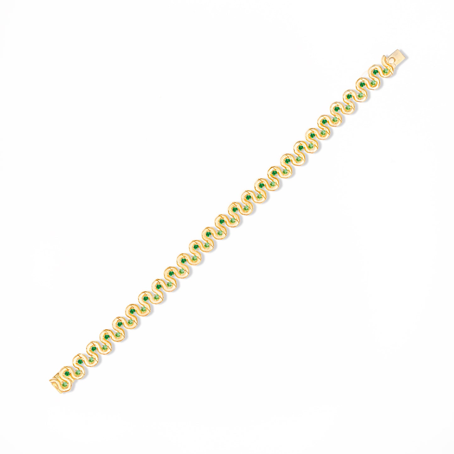 Found Squiggle Bracelet - Tsavorite