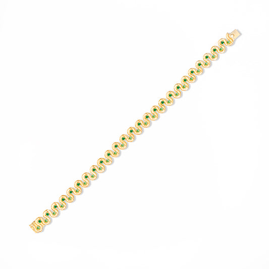 Found Squiggle Bracelet - Tsavorite