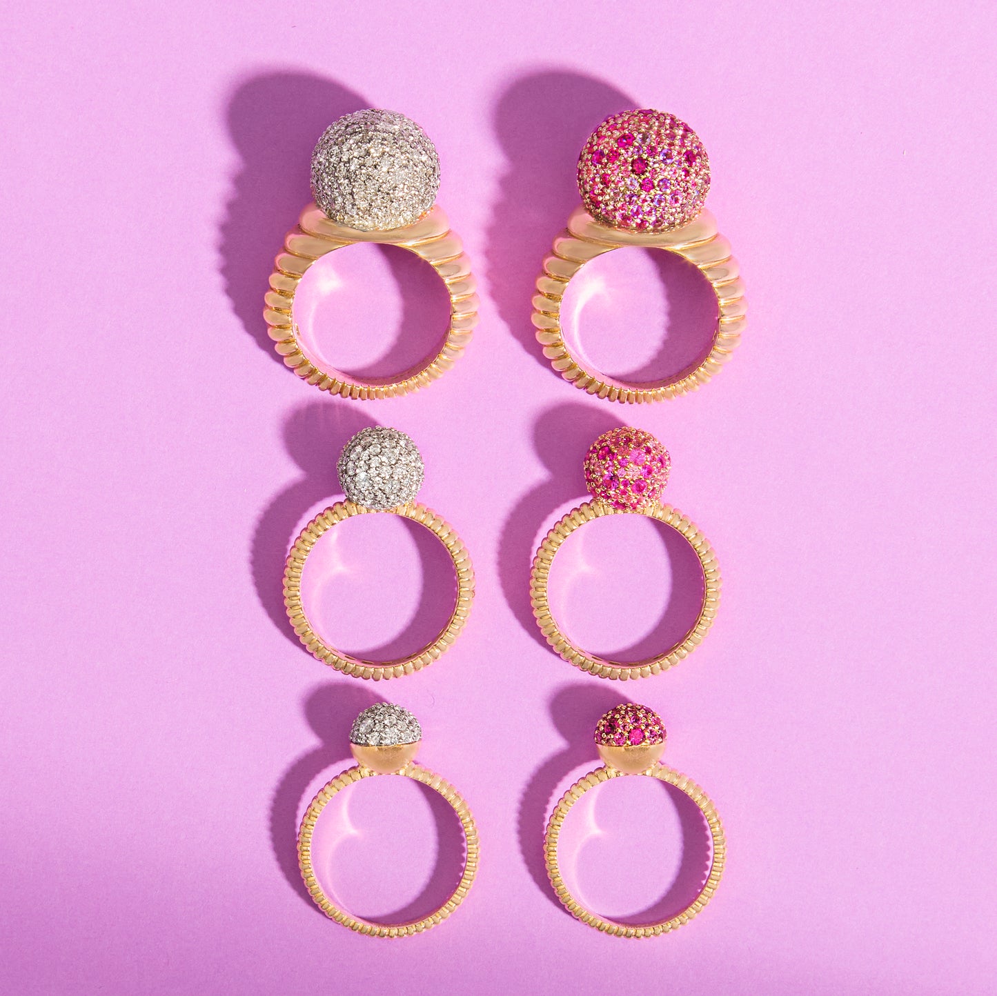 Revel Bobble Cocktail Ring - Ruby & Pink Sapphire
