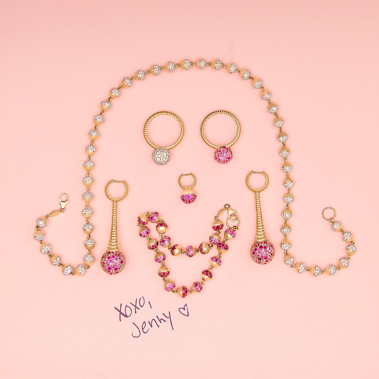 Revel Bobble Chandelier Earring - Rhodolite Garnet, Pink Sapphire, Amethyst