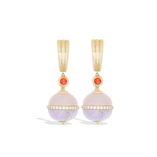 Load image into Gallery viewer, Revel Inlay Bobble Earring - Blue Lace Agate, Chalcedony, Sapphire & Diamond