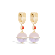 Load image into Gallery viewer, Revel Inlay Bobble Earring - Blue Lace Agate, Chalcedony, Sapphire & Diamond