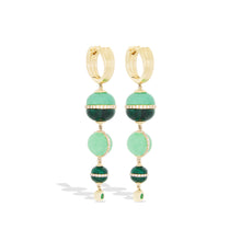 Load image into Gallery viewer, Revel Inlay Bobble Chandelier Earring - Malachite, Chrysoprase, Tsavorite & Diamond
