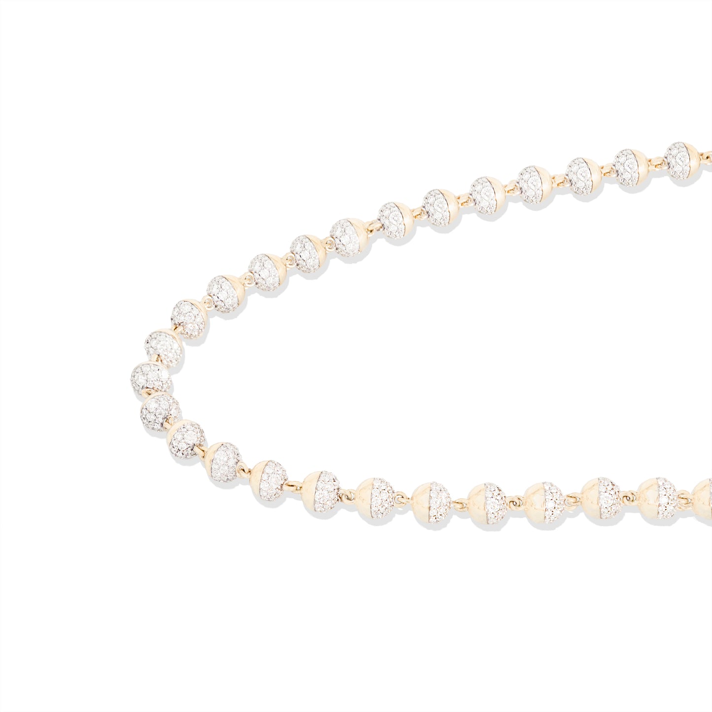 Revel Small Pave Bead Necklace - Diamond