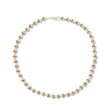 Load image into Gallery viewer, Revel Small Pave Bead Necklace - Tsavorite & Rhodolite Garnet