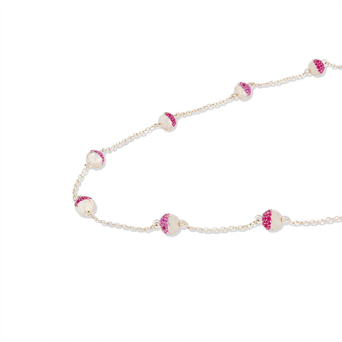 Revel Bead Station Necklace - Ruby & Pink Sapphire