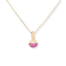 Load image into Gallery viewer, Revel Small Bobble Charm Necklace- Pink Sapphire