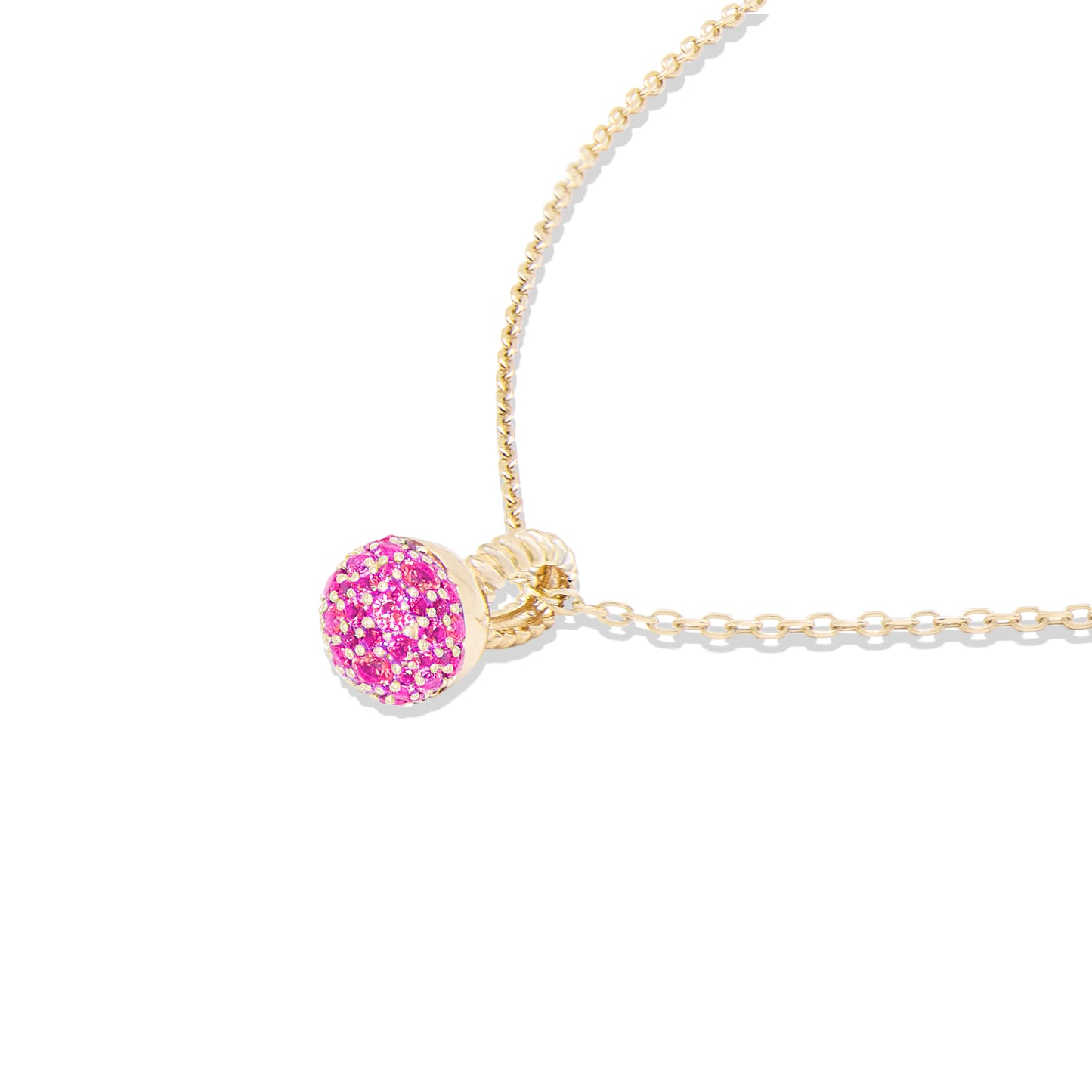 Revel Small Bobble Charm Necklace - Pink Sapphire