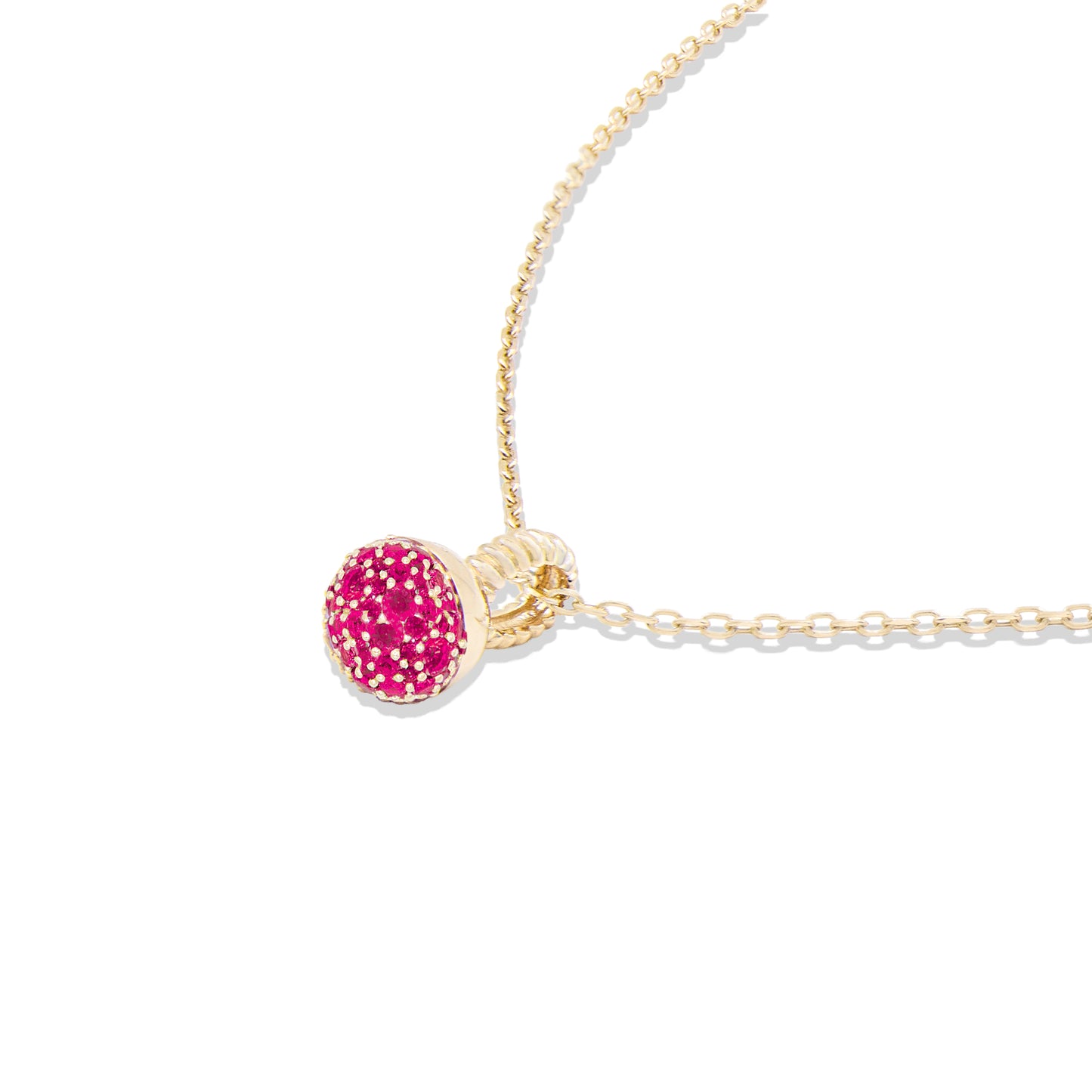Revel Small Bobble Charm Necklace- Ruby