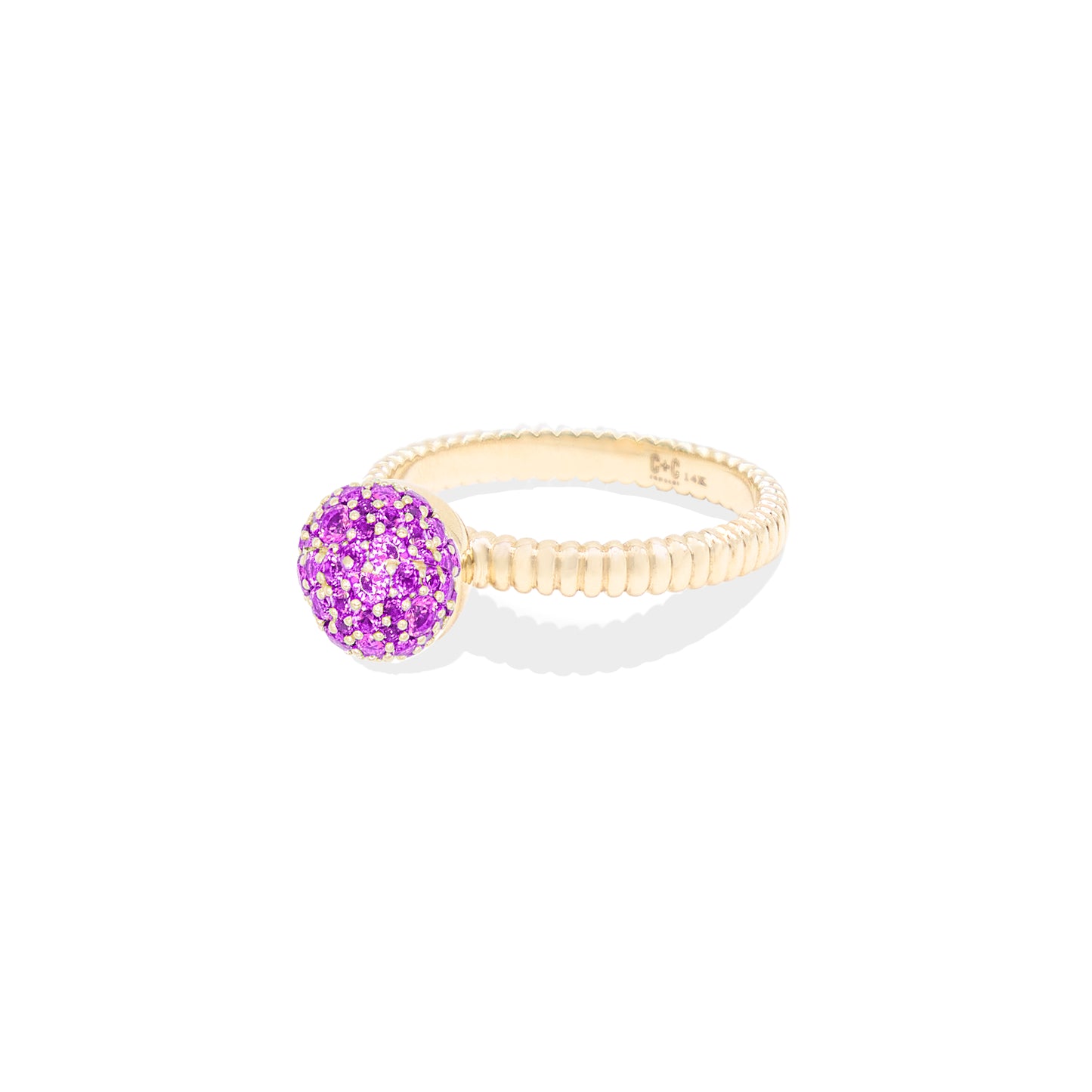 Revel Small Bobble Ring - Rhodolite Garnet