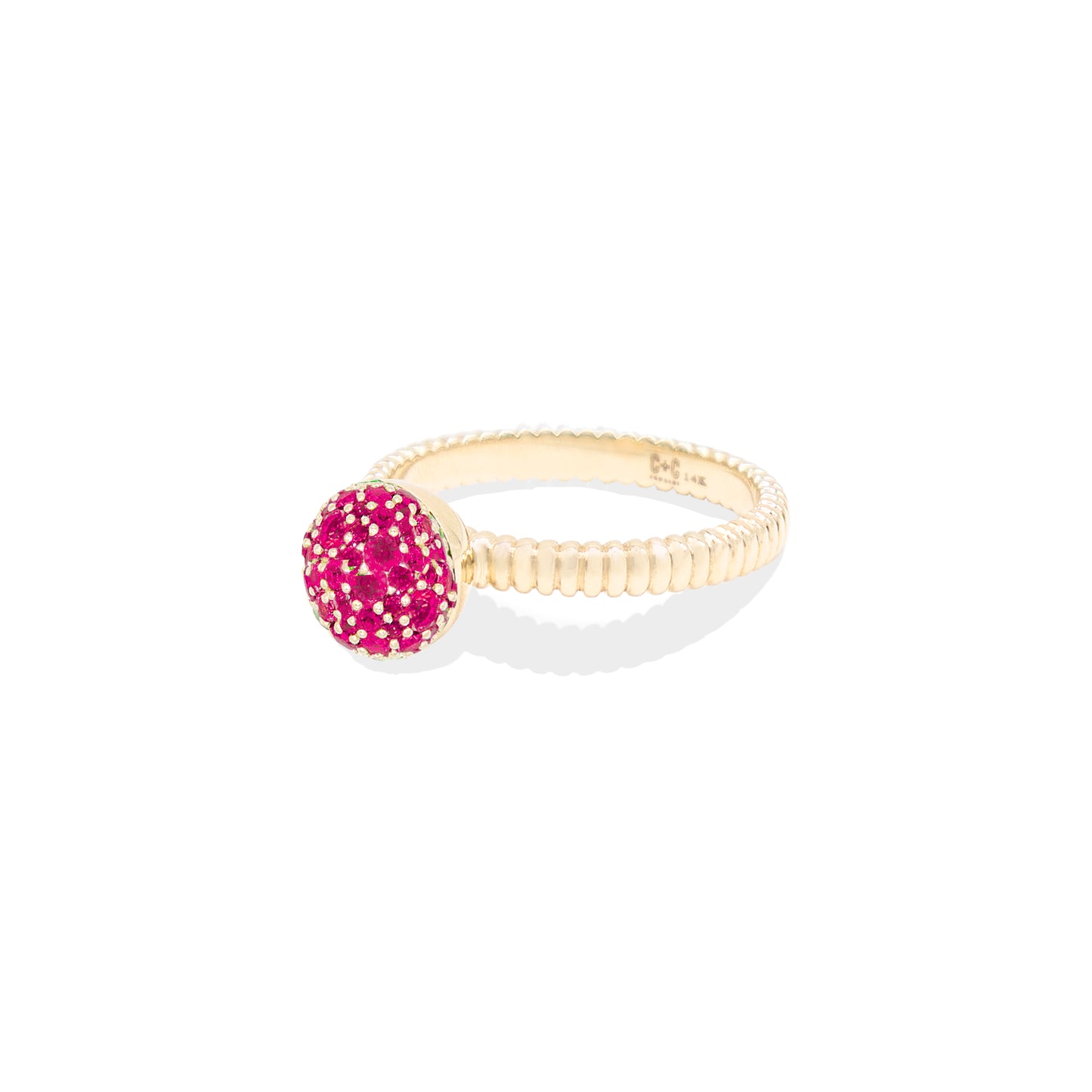 Revel Small Bobble Ring - Ruby