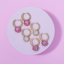 Load image into Gallery viewer, Revel Bobble Huggie - Rhodolite Garnet, Pink Sapphire & Amethyst