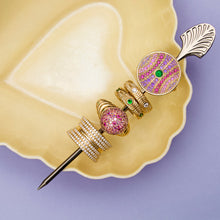 Load image into Gallery viewer, Revel Large Dimensional Ring - Tsavorite, Amethyst, Rhodolite Garnet & Pink Sapphire