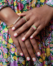 Load image into Gallery viewer, Spark Etched Stacking Band Ring - Emerald