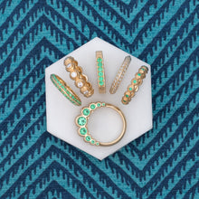 Load image into Gallery viewer, Crew Knife Edge Stacking Ring - Emerald