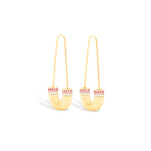 Load image into Gallery viewer, Crew Tube Earring - Pink Sapphire & Diamond