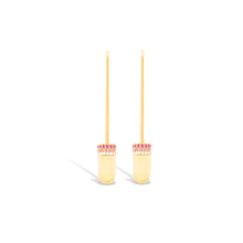 Load image into Gallery viewer, Crew Tube Earring - Pink Sapphire & Diamond