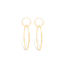 Load image into Gallery viewer, Crew Half Moon Double Hoop Earrings - Diamond