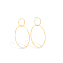 Load image into Gallery viewer, Crew Half Moon Double Hoop Earrings - Diamond