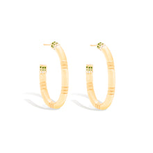 Load image into Gallery viewer, Crew Large Oval Hoop Earring - Tsavorite & Diamond