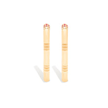 Load image into Gallery viewer, Crew Large Oval Hoop Earring - Pink Sapphire & Diamond