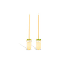 Load image into Gallery viewer, Crew Tube Earring - Tsavorite & Diamond