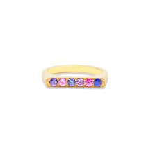 Load image into Gallery viewer, Edge Straight Stacking Ring - Multi Color Sapphire