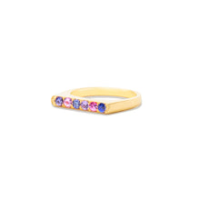 Load image into Gallery viewer, Edge Straight Stacking Ring - Multi Color Sapphire