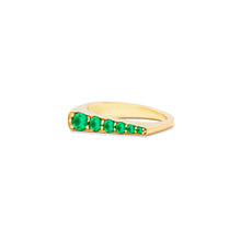Load image into Gallery viewer, Edge Tapered Stacking Ring - Emerald