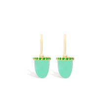 Load image into Gallery viewer, Found Cap Huggie Earring - Chrysoprase & Tsavorite