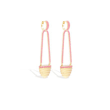 Load image into Gallery viewer, Found Cap Chandelier Earring - Pink Sapphire
