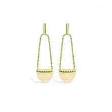 Load image into Gallery viewer, Found Cap Chandelier Earring - Tsavorite