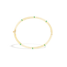 Load image into Gallery viewer, Found Ribbed Bangle Bracelet - Tsavorite