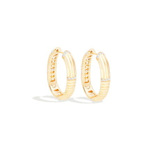Load image into Gallery viewer, Found Ribbed Oval Hoop Earring - Diamond